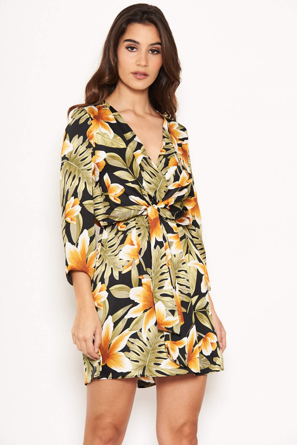 Kikodress - Tropical Knot Front Day Dress
