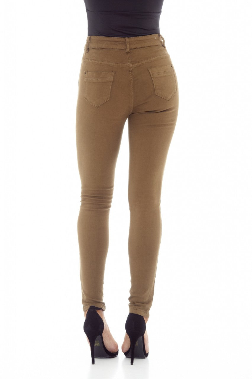 Kikodress - Khaki High Waisted Jeans