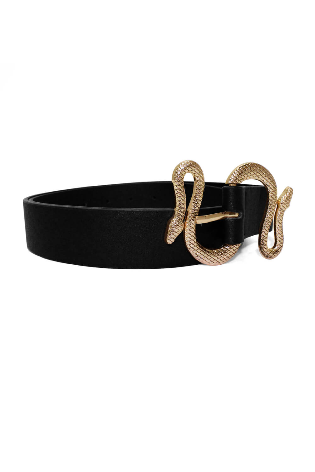 Kikodress - Black Chunky Snake Buckle Belt
