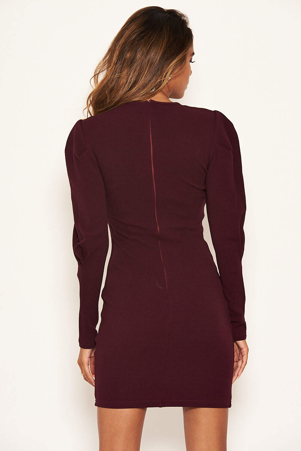 Kikodress - Plum Long Sleeve Bodycon Dress