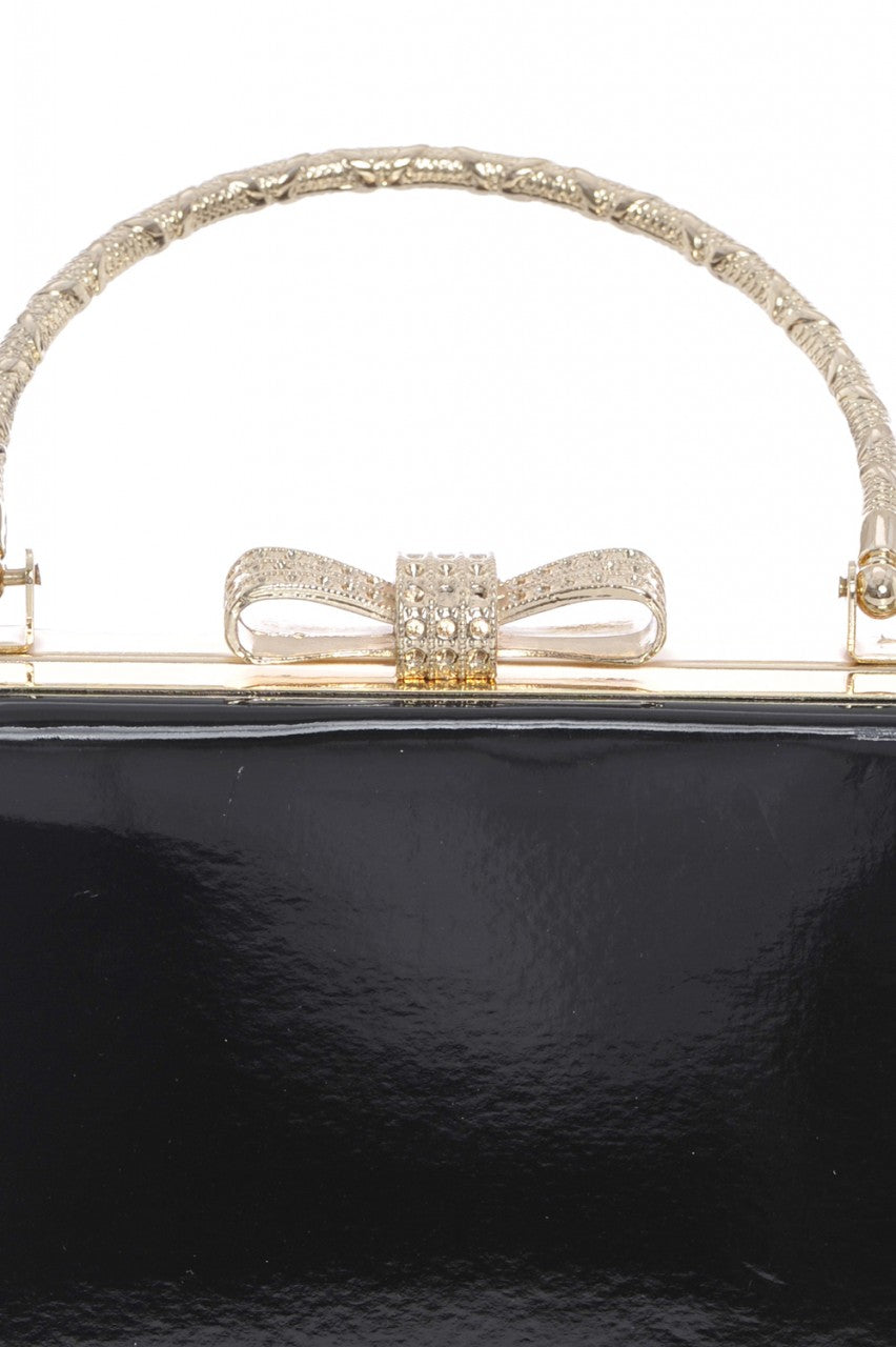 Kikodress - Detailed Handle  Patent Clutch Bag