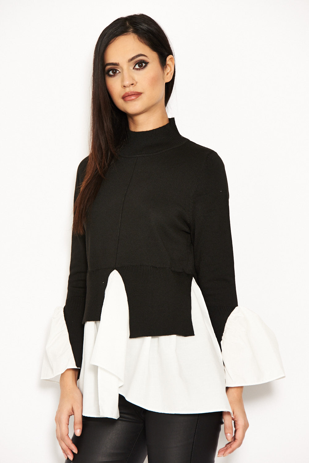 Kikodress - Black Polo Neck Shirt Jumper