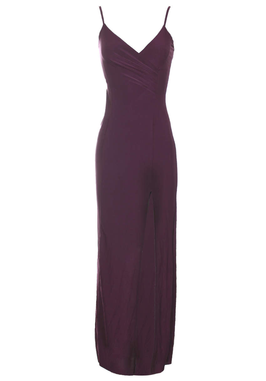 Kikodress - Plum Slinky Maxi Dress