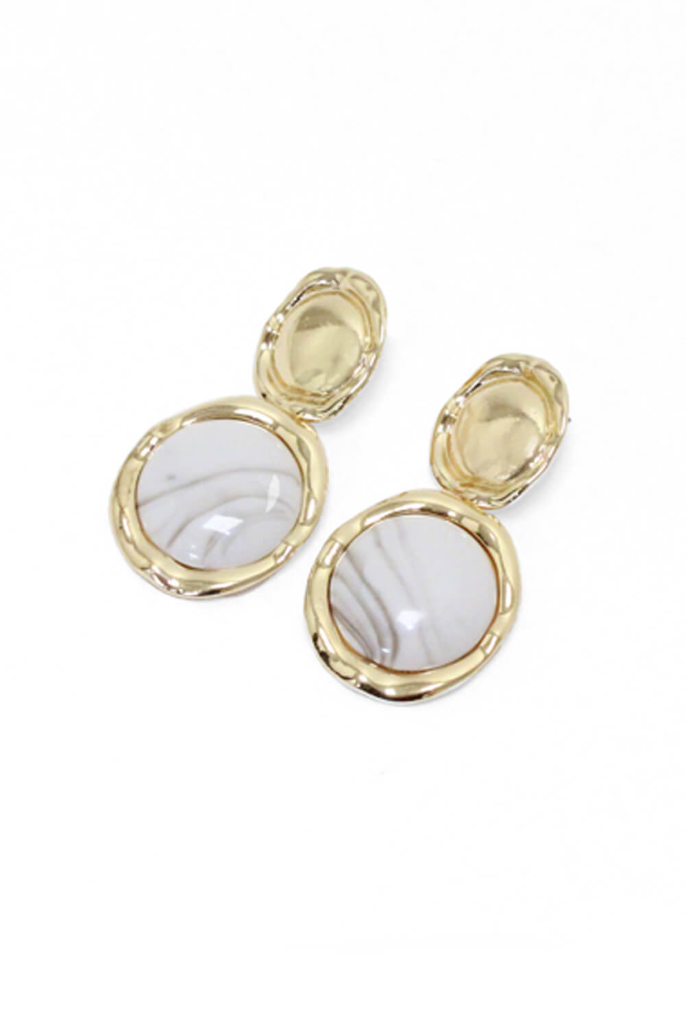 Kikodress - Gold Marble Circle Earrings