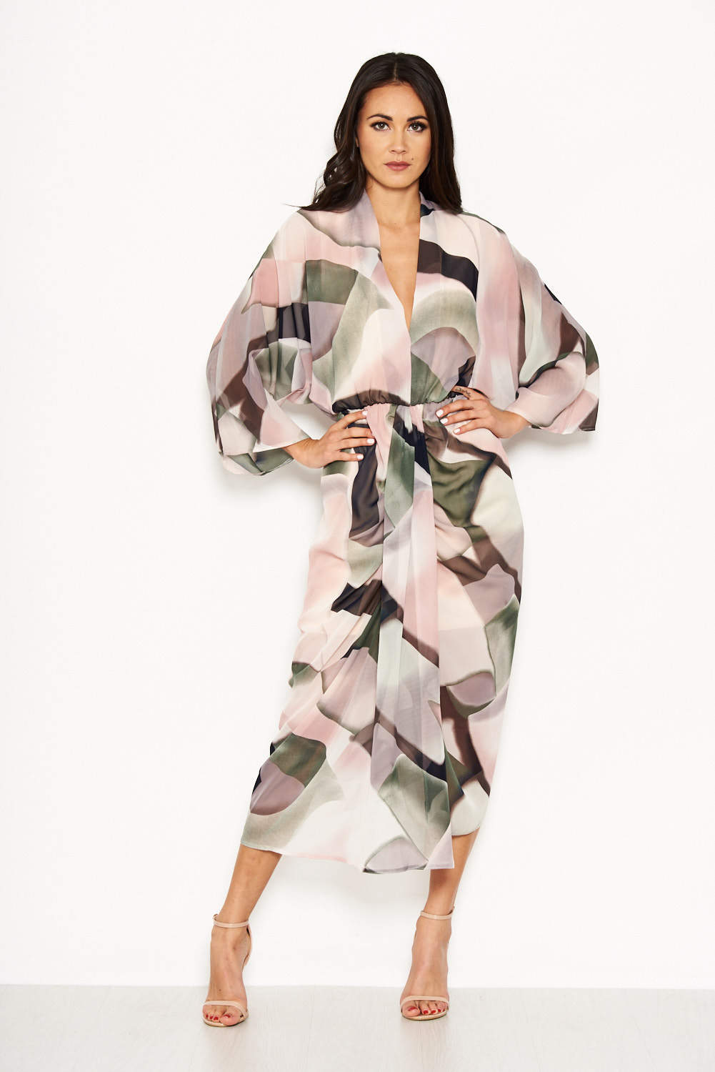 Kikodress - Chiffon Long Sleeved Maxi Dress