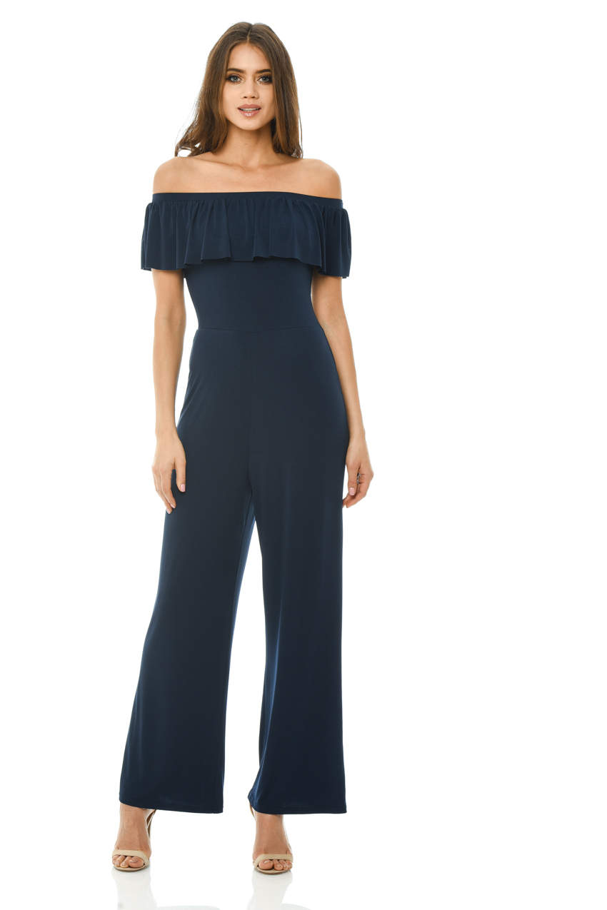 Kikodress - Off Shoulder Slinky Jumpsuit