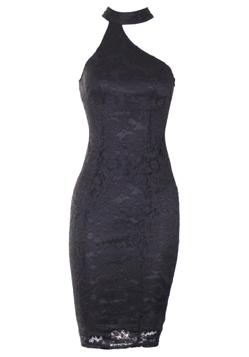 Kikodress - Black Lace Choker Bodycon Dress