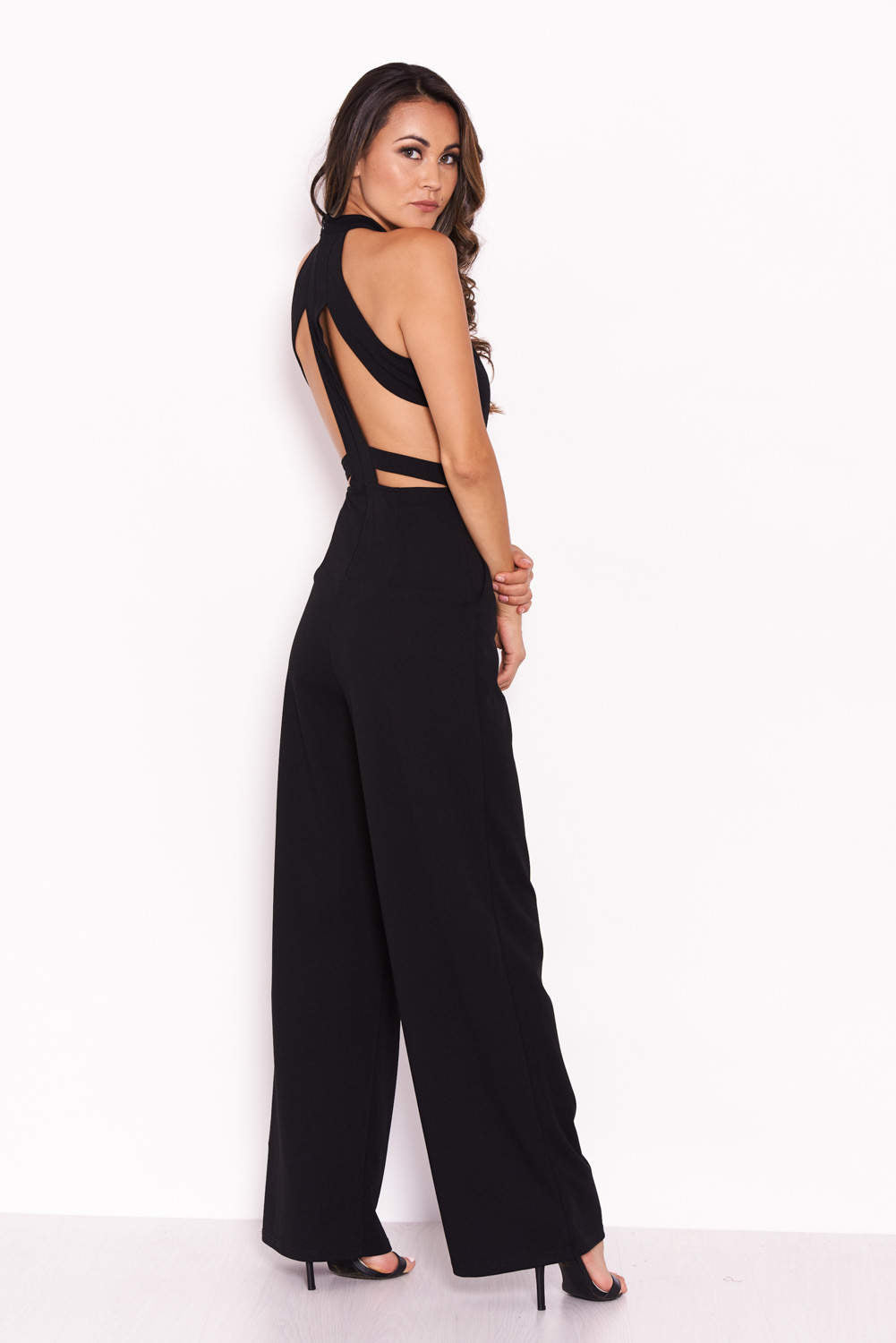 Kikodress - Black Sheer Paneled Jumpsuit With Cut Out Detailing