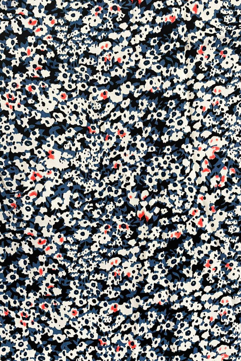 Kikodress - Blue Printed Frill Front Jumpsuit