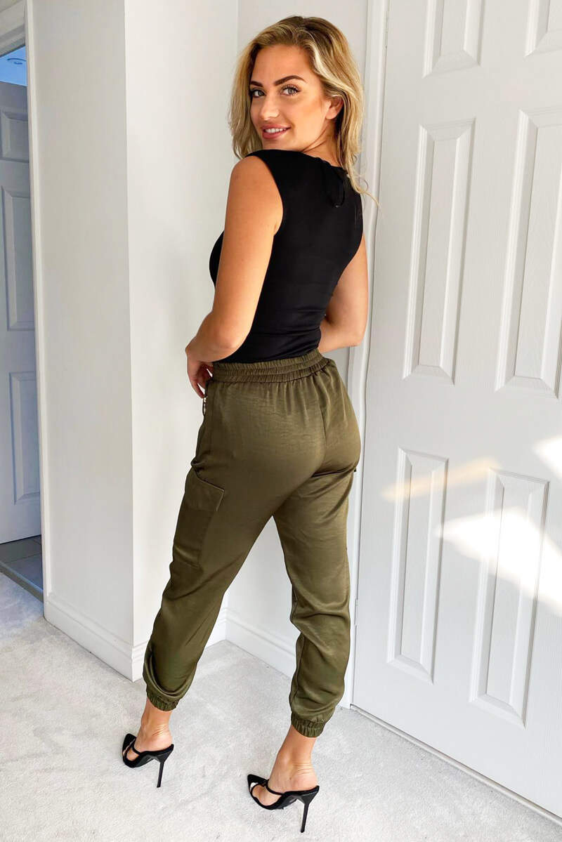 Kikodress - Olive Silky Cargo Pants