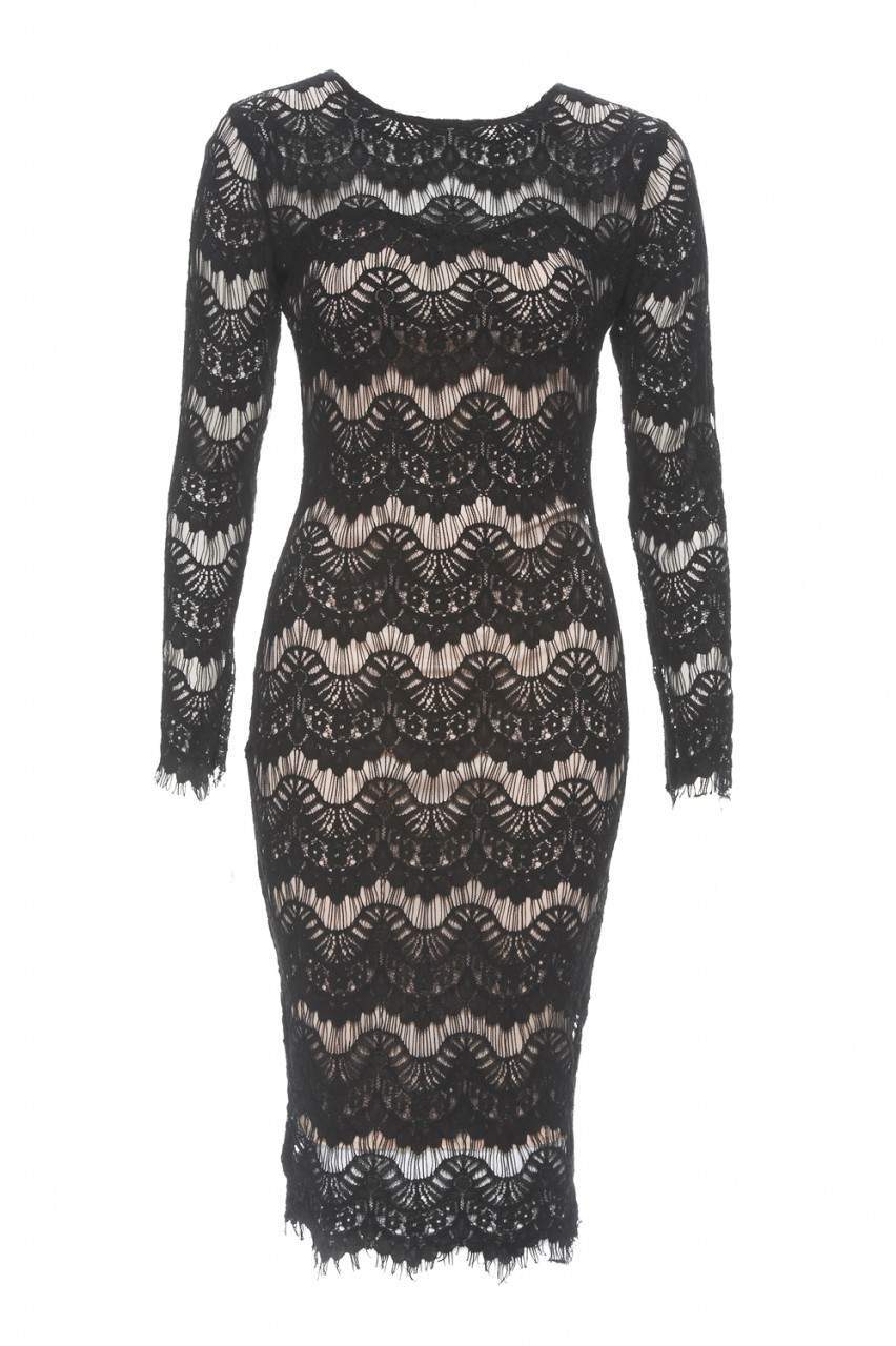 Kikodress - Long Sleeved Lace Bodycon Dress