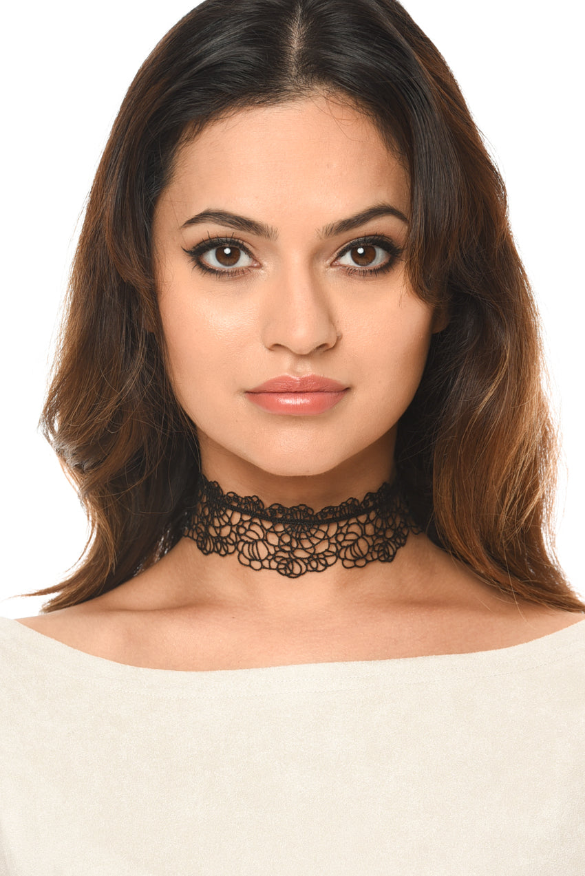 Kikodress - Black Lace Choker Necklace