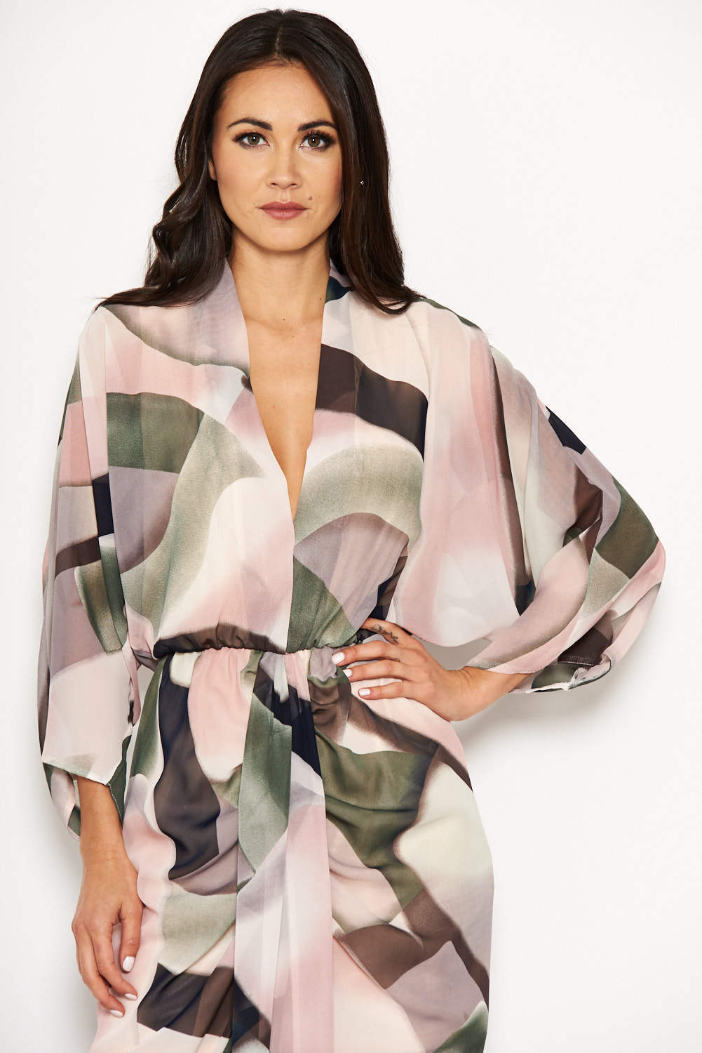 Kikodress - Chiffon Long Sleeved Maxi Dress