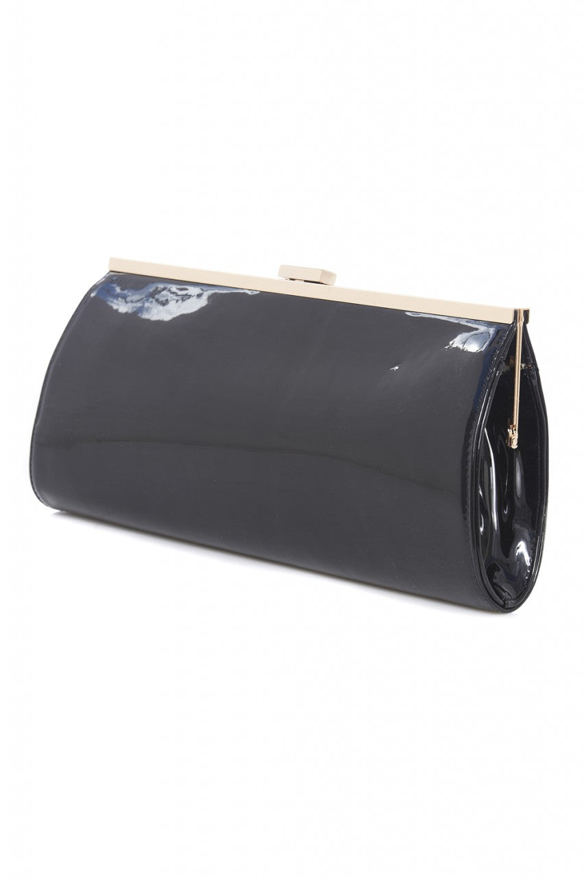 Kikodress - Large Patent Clasp Clutch