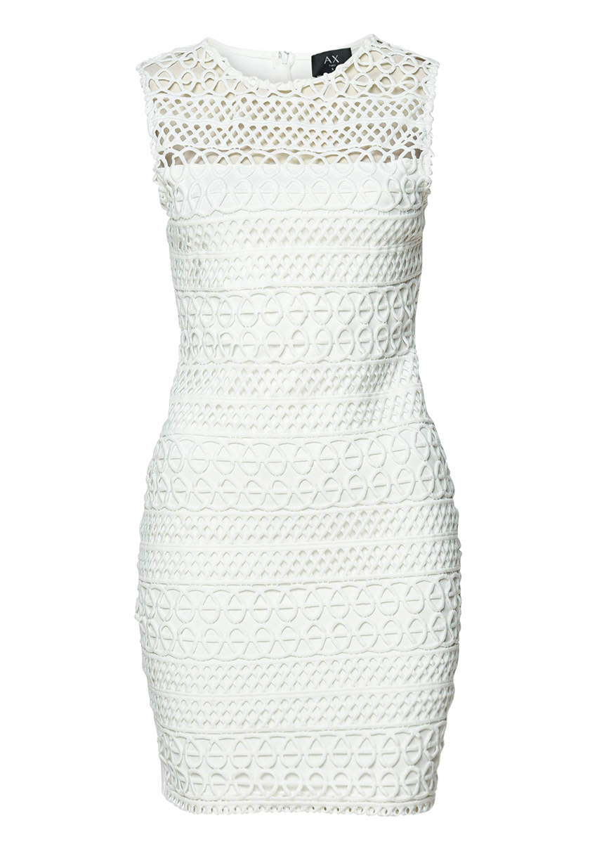 Kikodress - Cream Sleeveless Crochet Bodycon Mini Dress