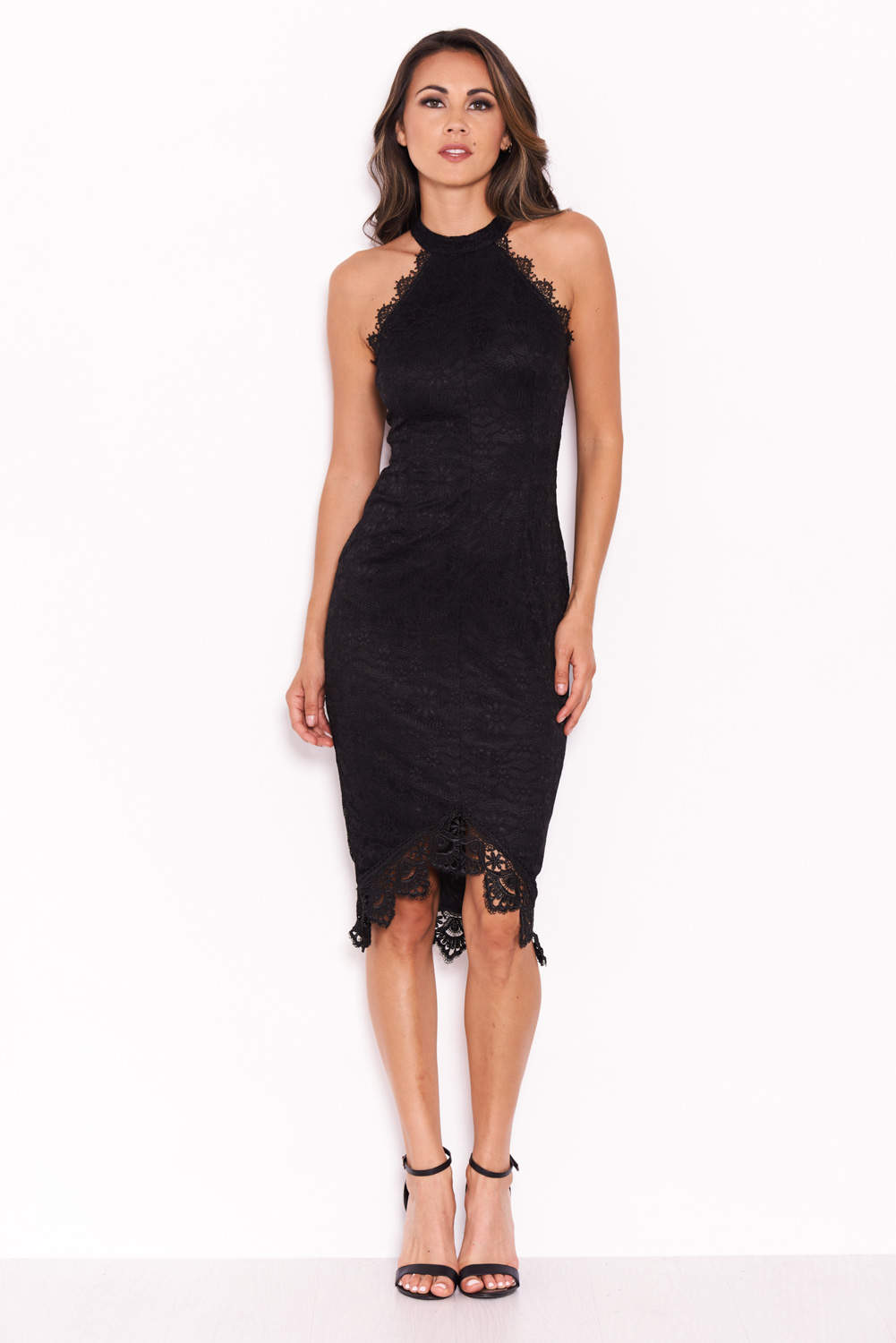 Kikodress - Black Halter Neck Midi Dress