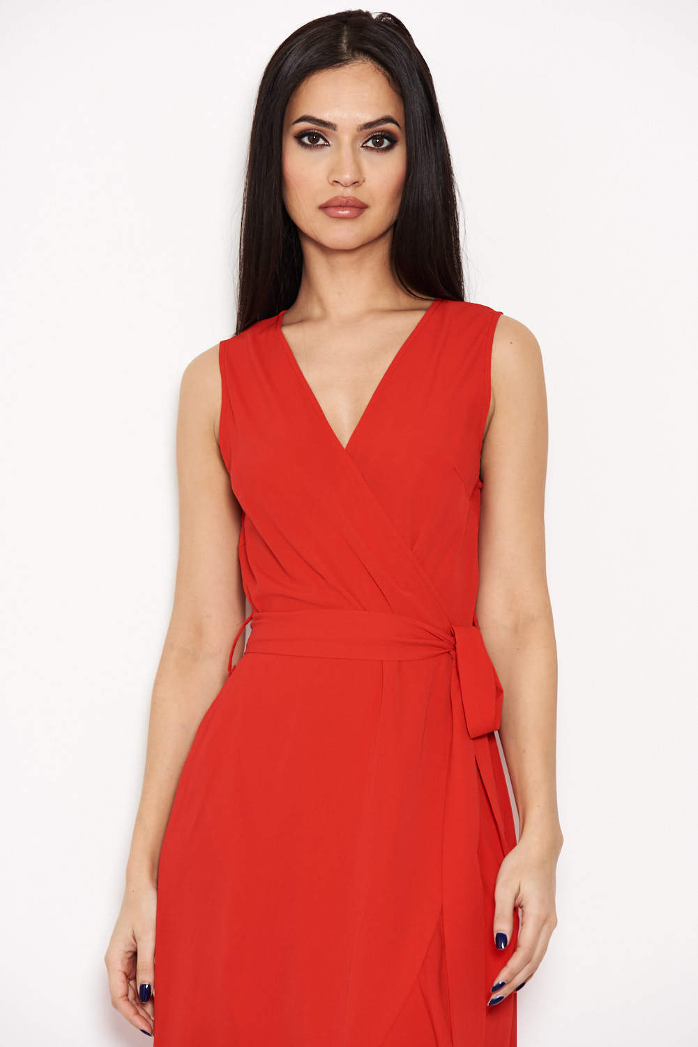 Kikodress - Red Frill Wrap Dress