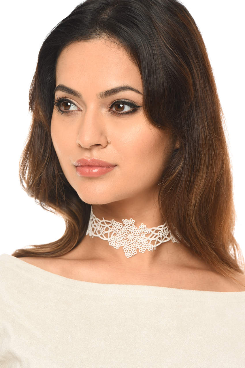 Kikodress - White Lace Choker Necklace