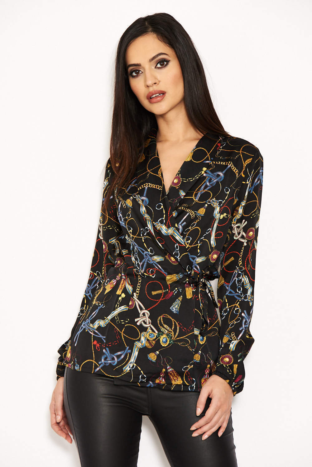 Kikodress - Black Chain Print Top