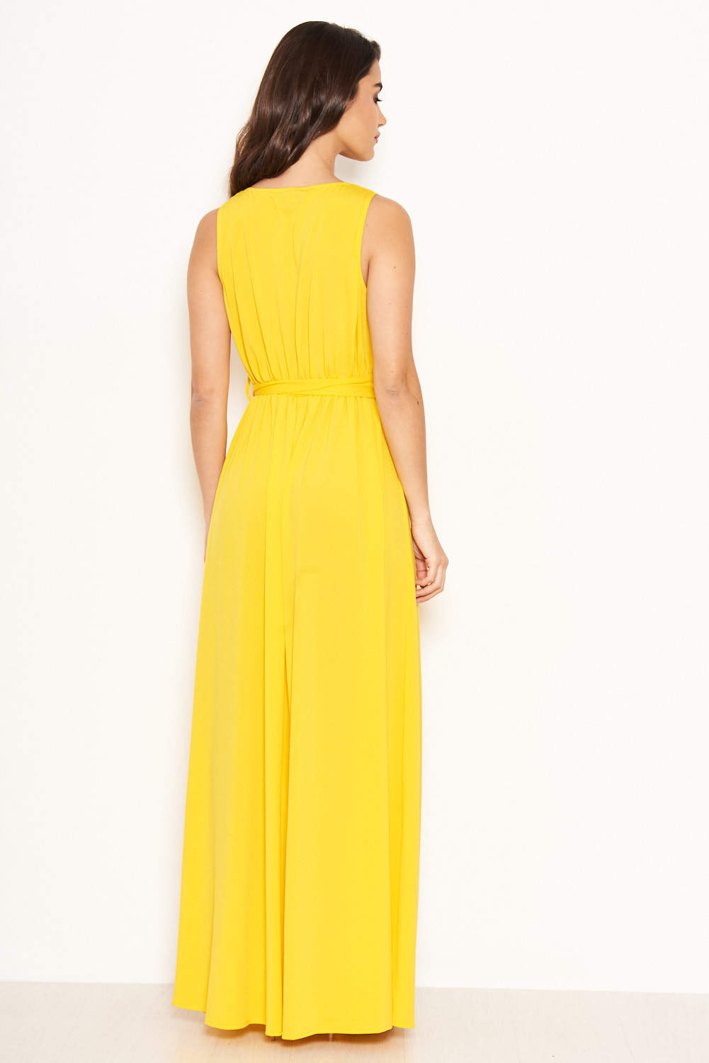 Kikodress - Yellow Wrap Front Maxi Dress