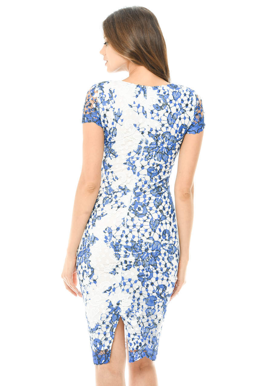 Kikodress - Lace Printed Midi Dress