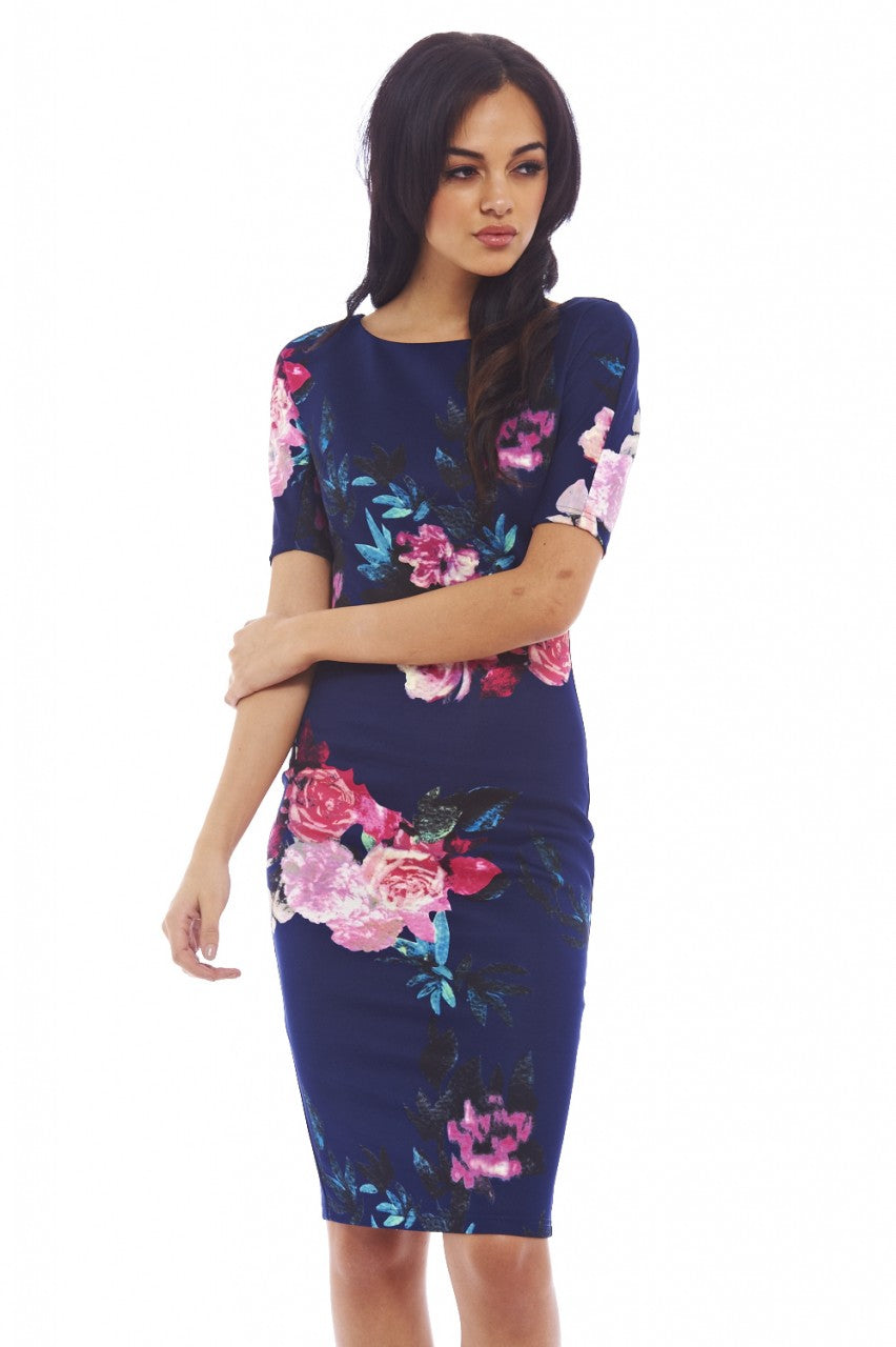Kikodress - Floral Print Midi Dress