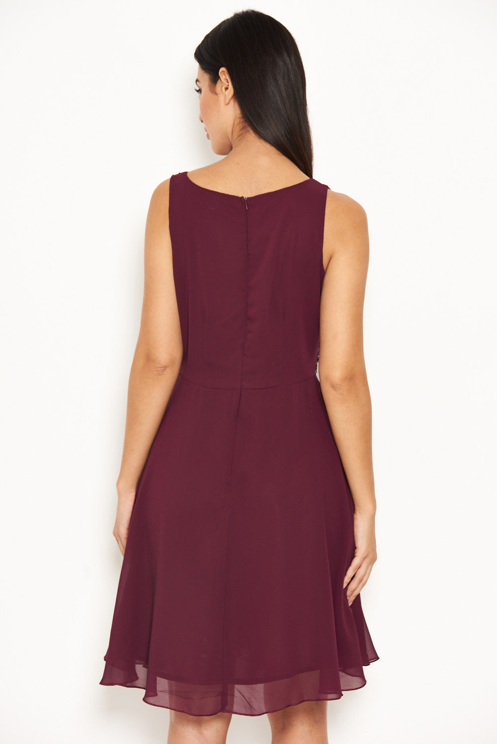 Kikodress - Plum Embellished Skater Dress