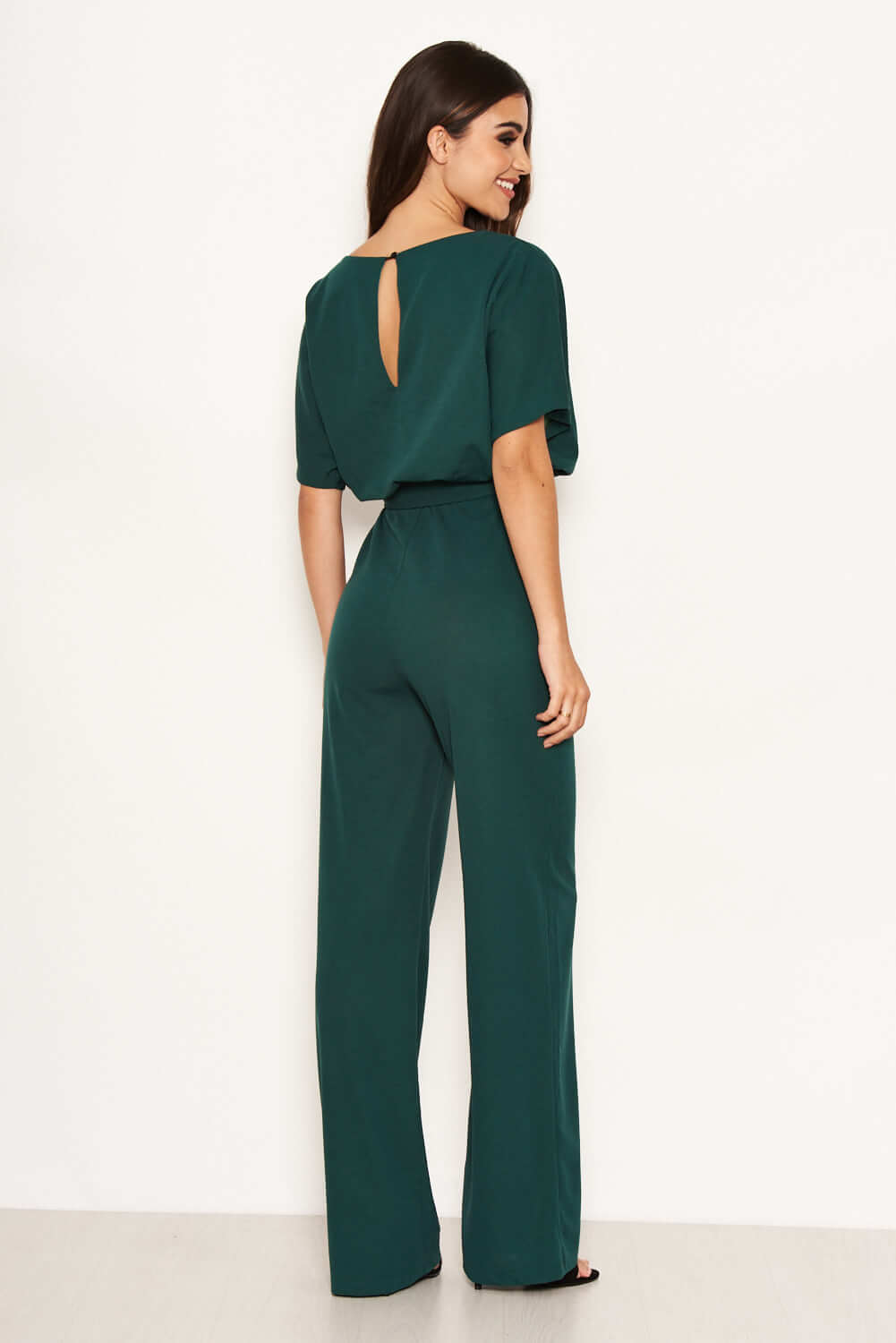Kikodress - Teal Tie Waist Jumpsuit