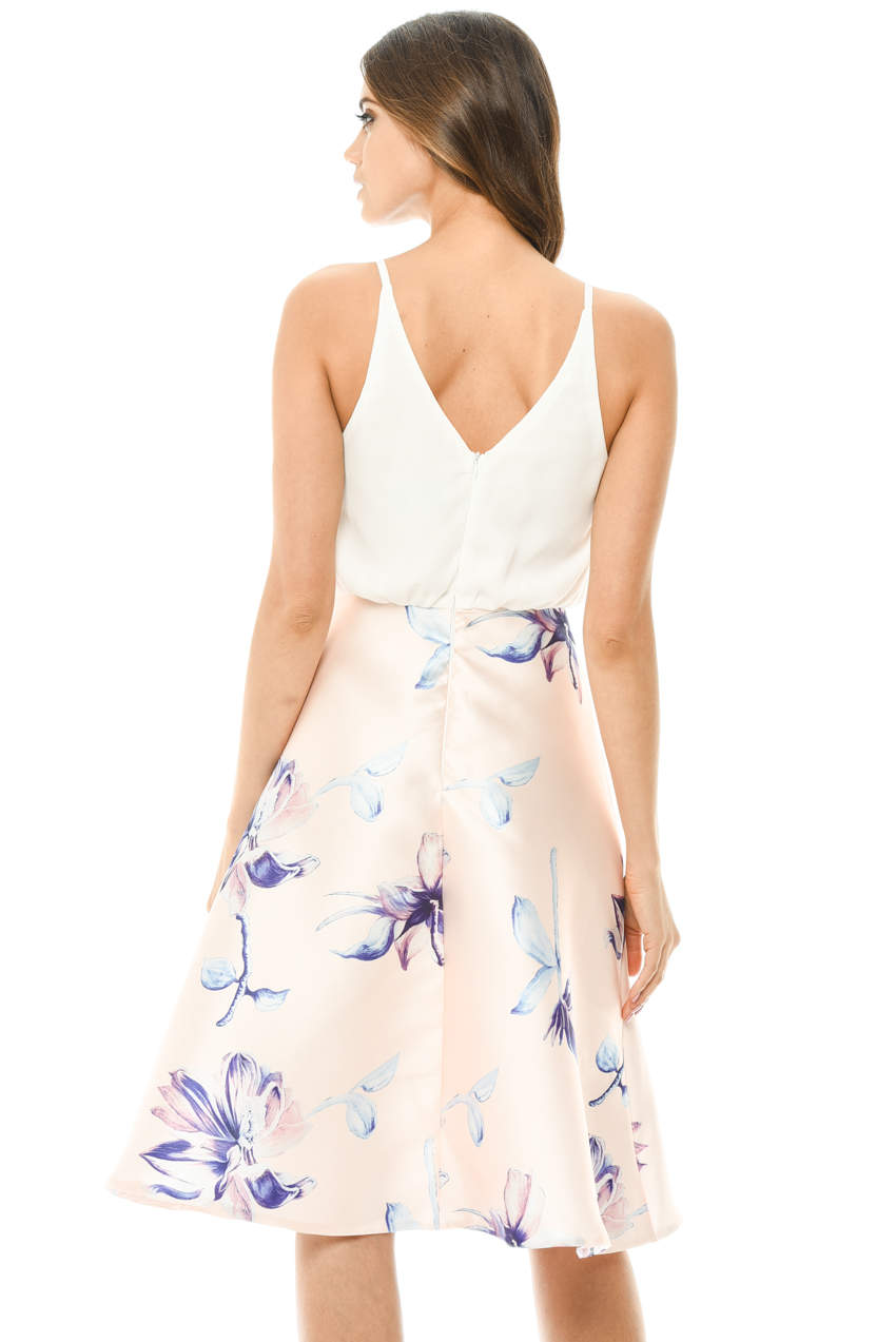 Kikodress - Pink 2 in 1 Printed Skirt Midi Dress