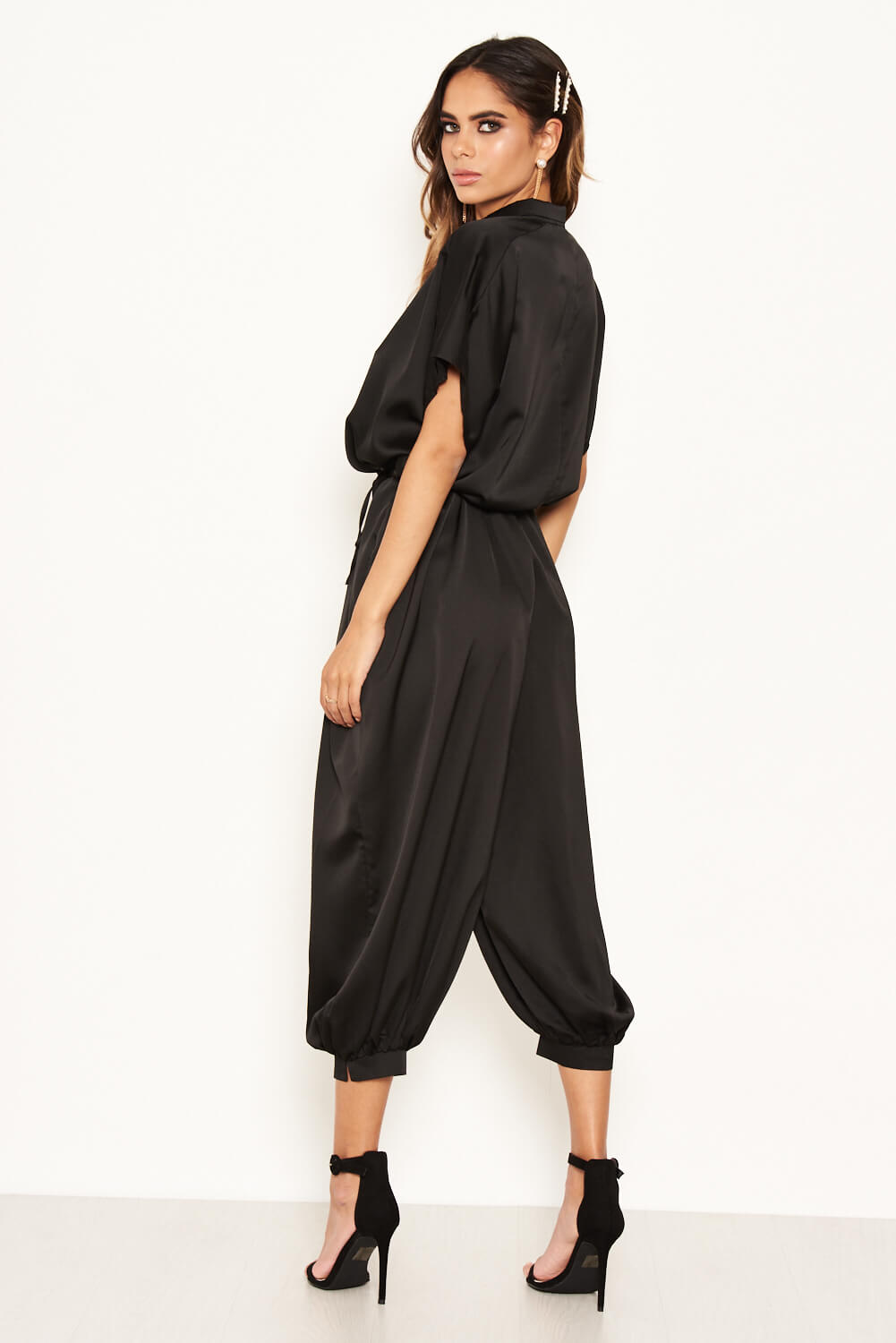 Kikodress - Black Button Up Jumpsuit