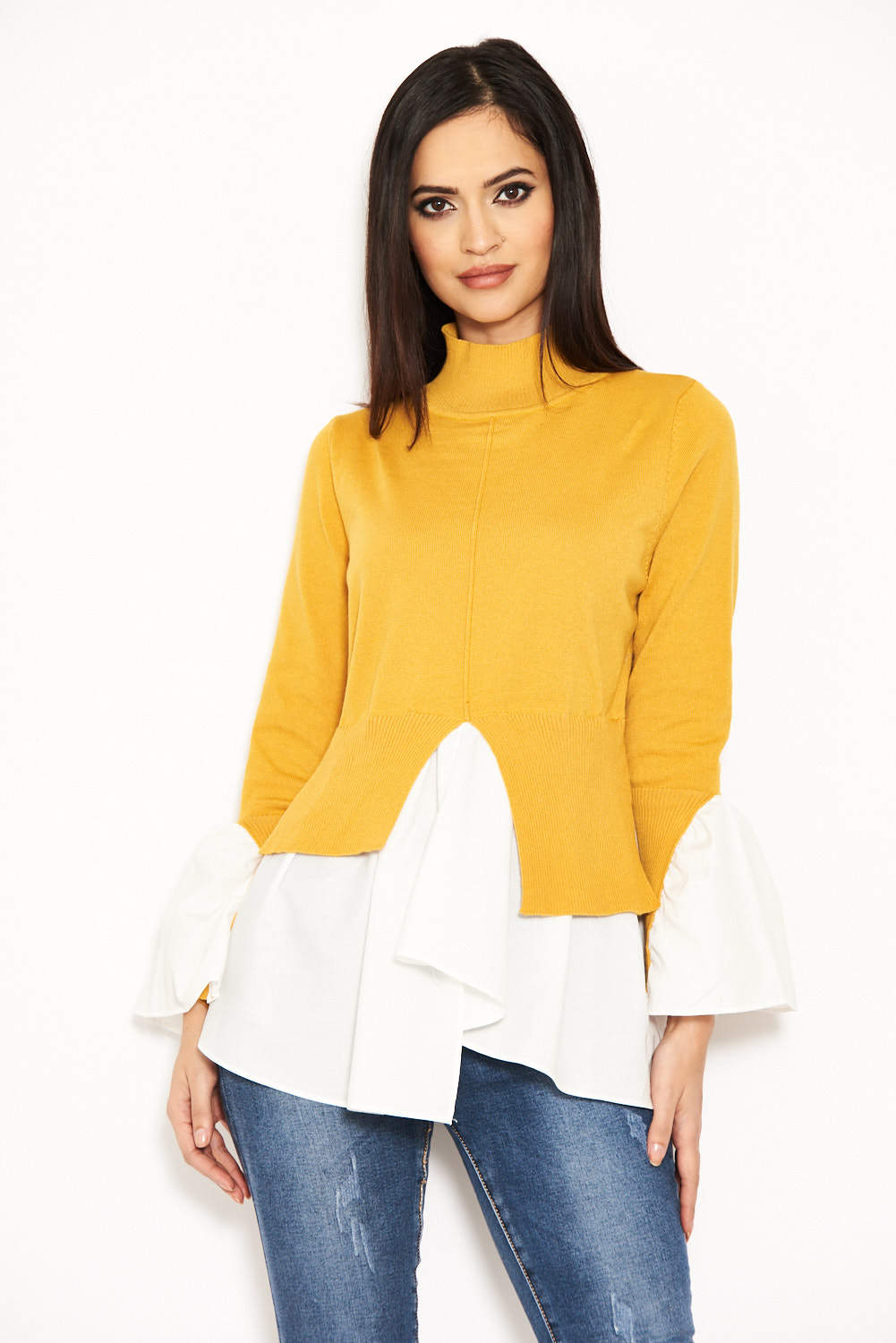 Kikodress - Mustard Polo Neck Shirt Jumper