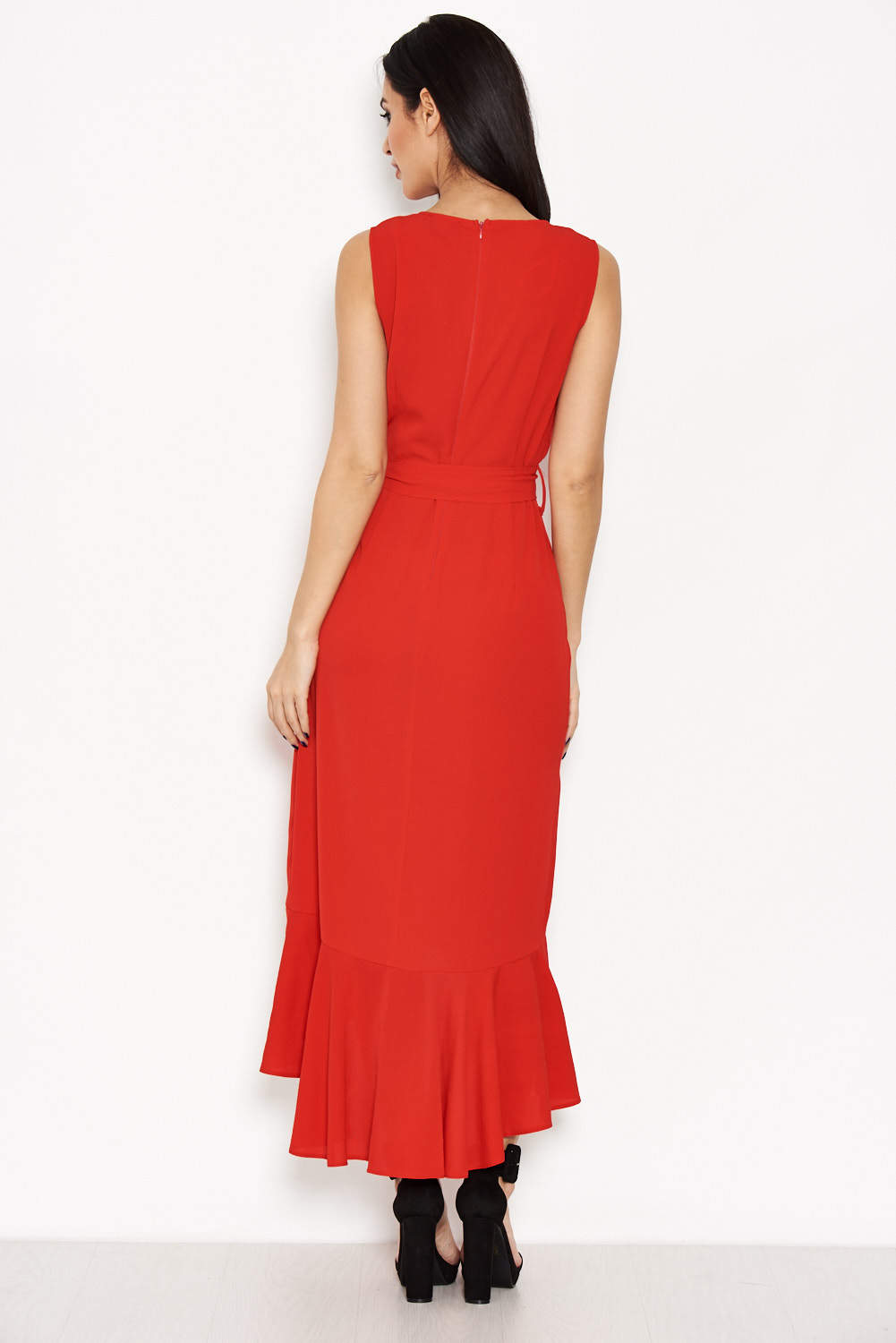 Kikodress - Red Frill Wrap Dress