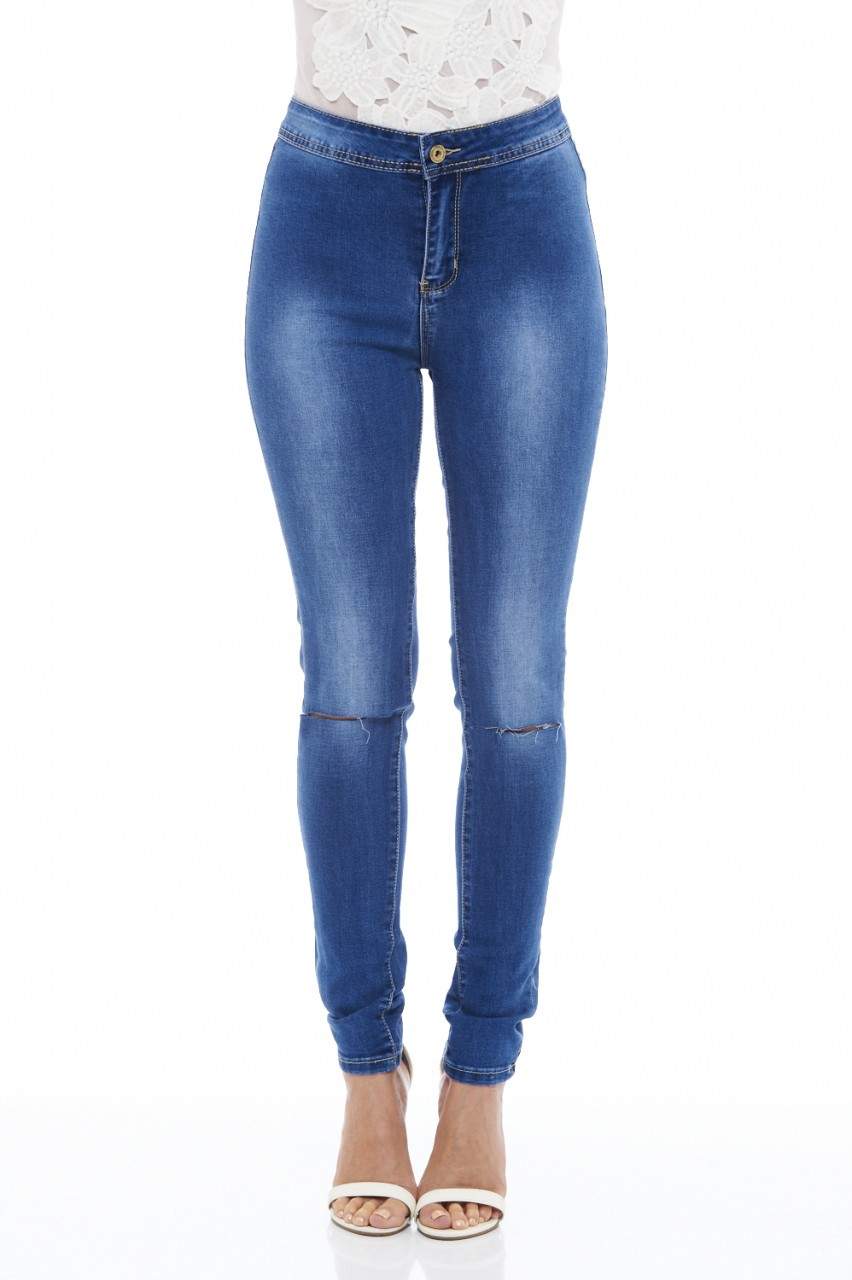 Kikodress - Ripped Knee Skinny Jeans