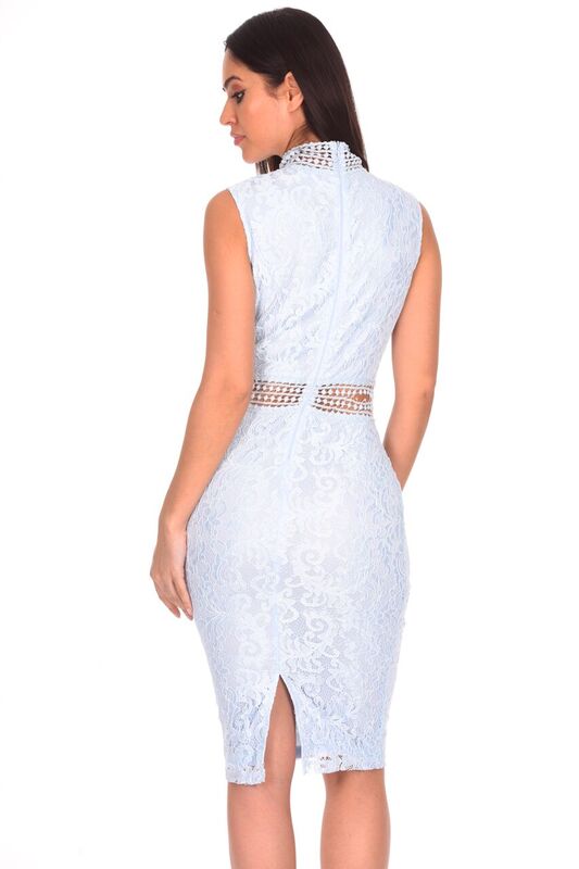 Kikodress - Ice Blue Lace Midi Dress