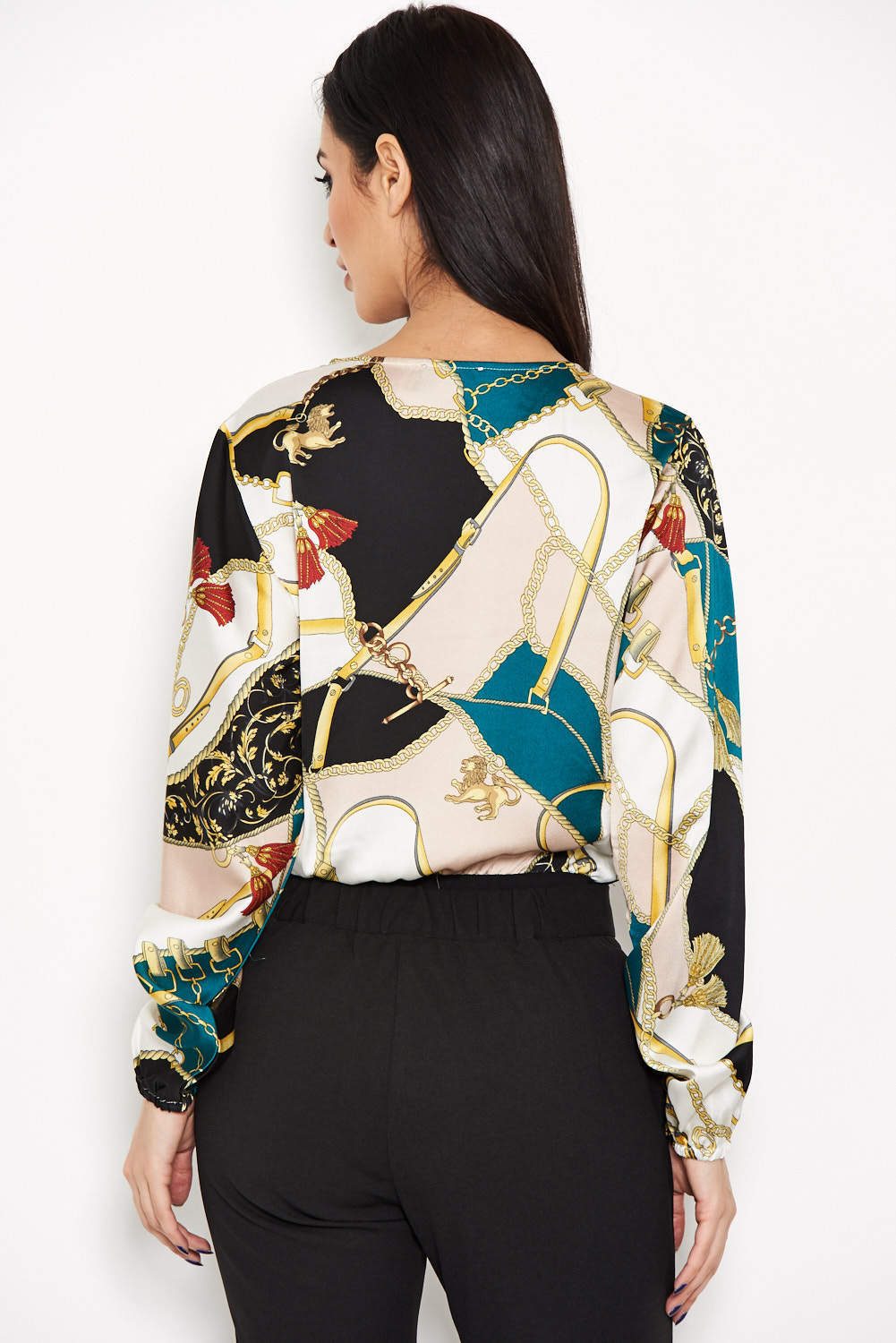 Kikodress - Green Printed Wrap Bodysuit