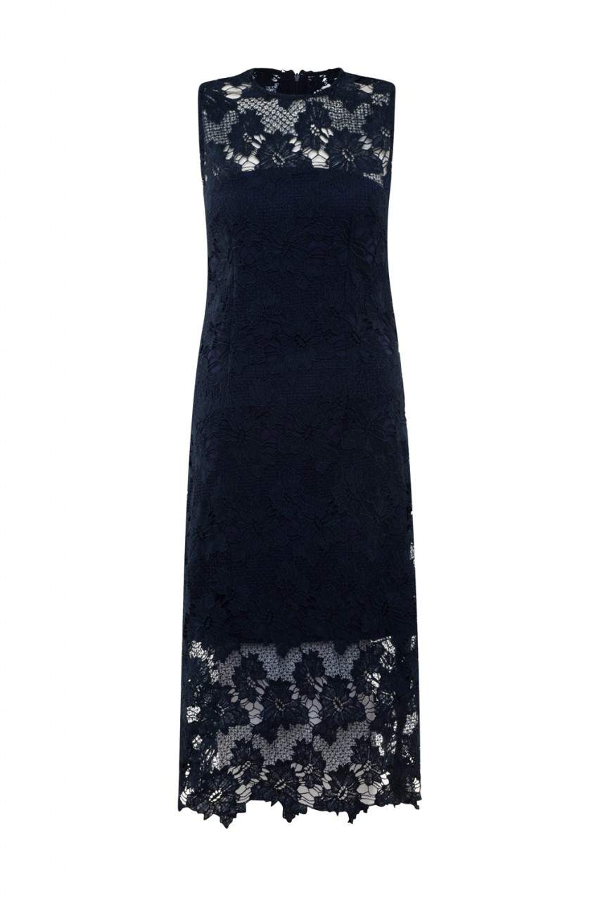 Kikodress - Navy Lace Midi  Dress