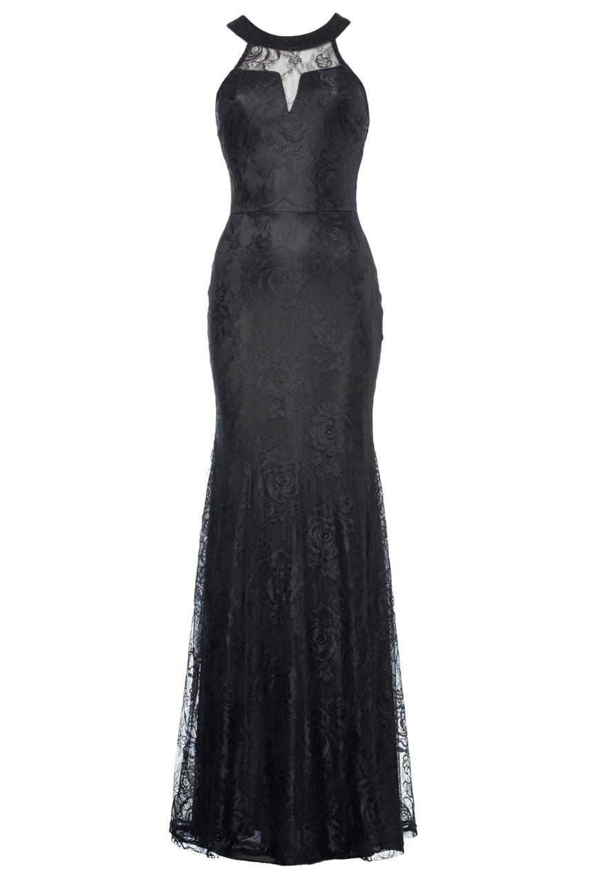 Kikodress - Black Lace Sleeveless Maxi      Dress