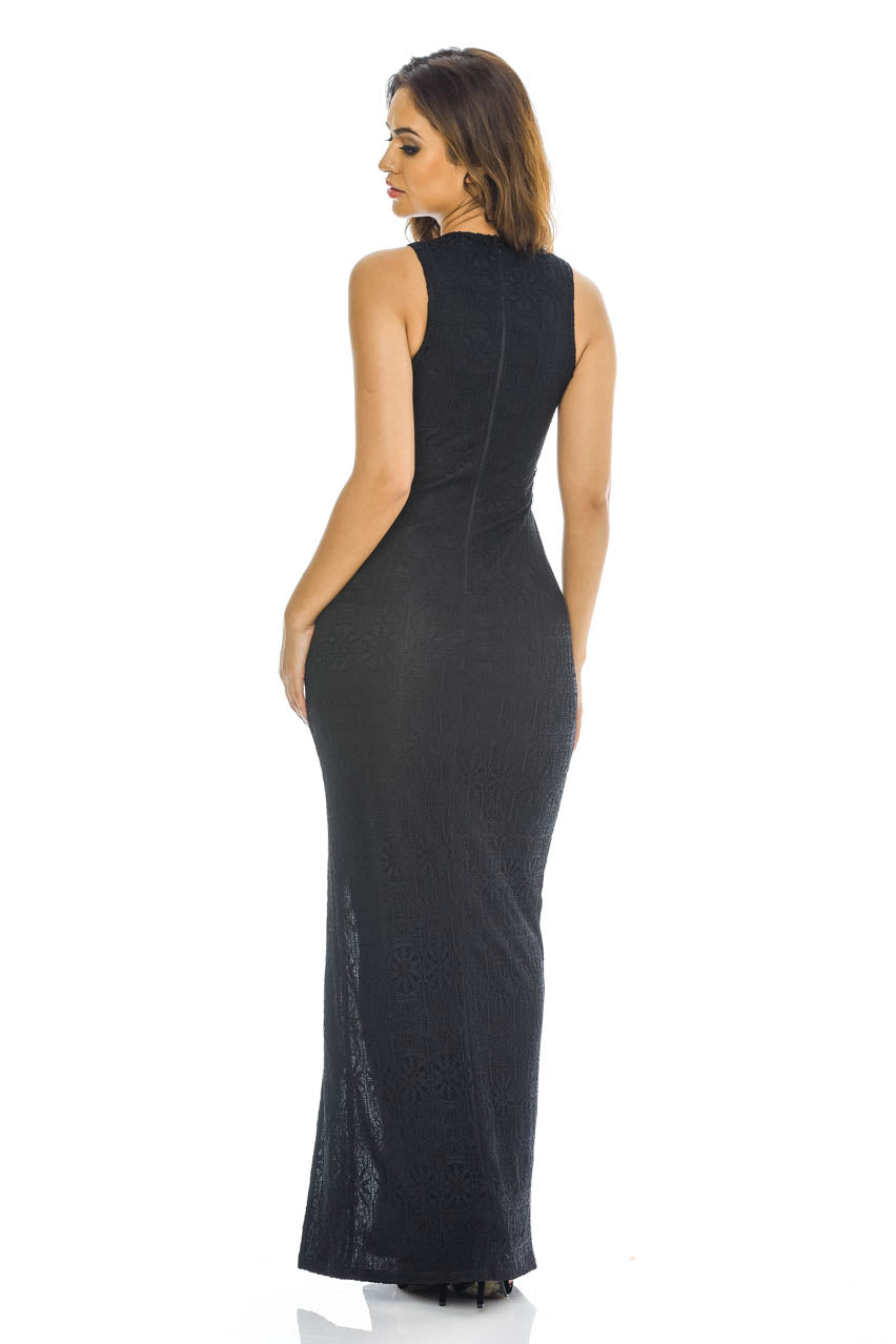 Kikodress - Black Off The Shoulder   Slinky Maxi Dress