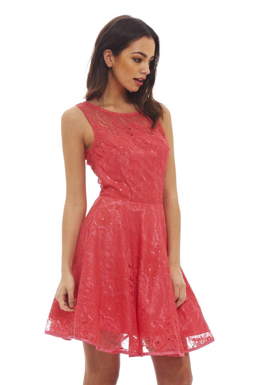 Kikodress - All-Over Lace Skater Dress
