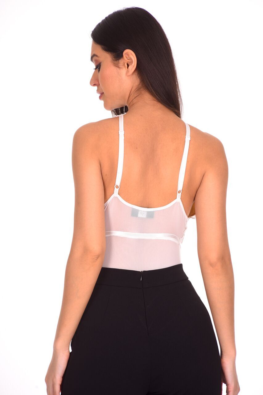 Kikodress - White Lace Bodysuit