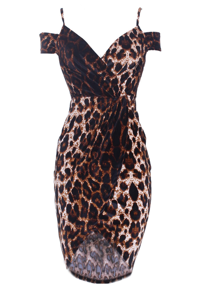 Kikodress - Multi Strappy Off The Shoulder Wrap Dress