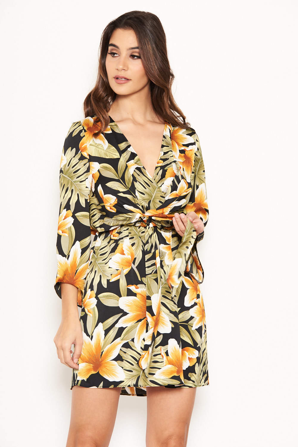 Kikodress - Tropical Knot Front Day Dress
