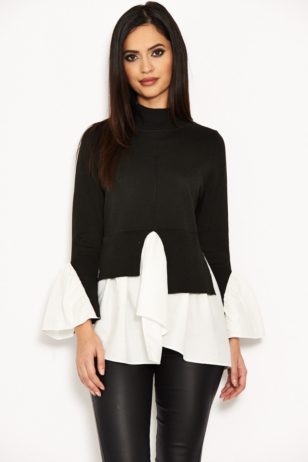 Kikodress - Black Polo Neck Shirt Jumper