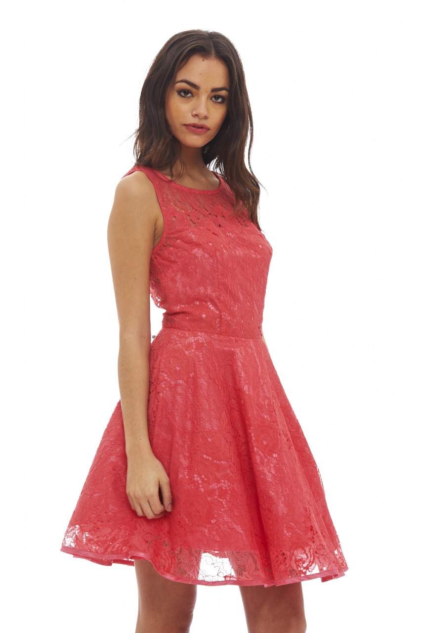Kikodress - All-Over Lace Skater Dress