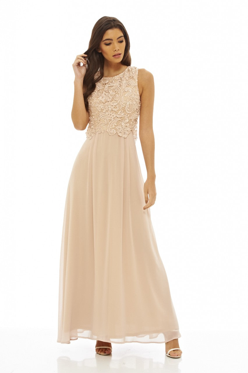 Kikodress - Crochet Overlay Maxi Dress