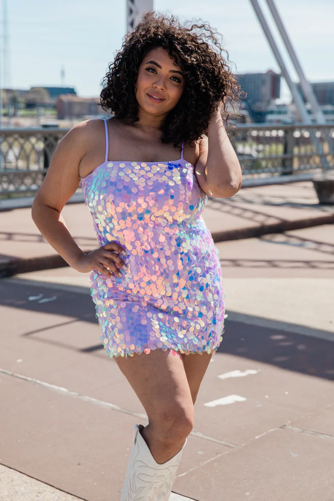 Rock On Purple Large Sequin Mini Dress