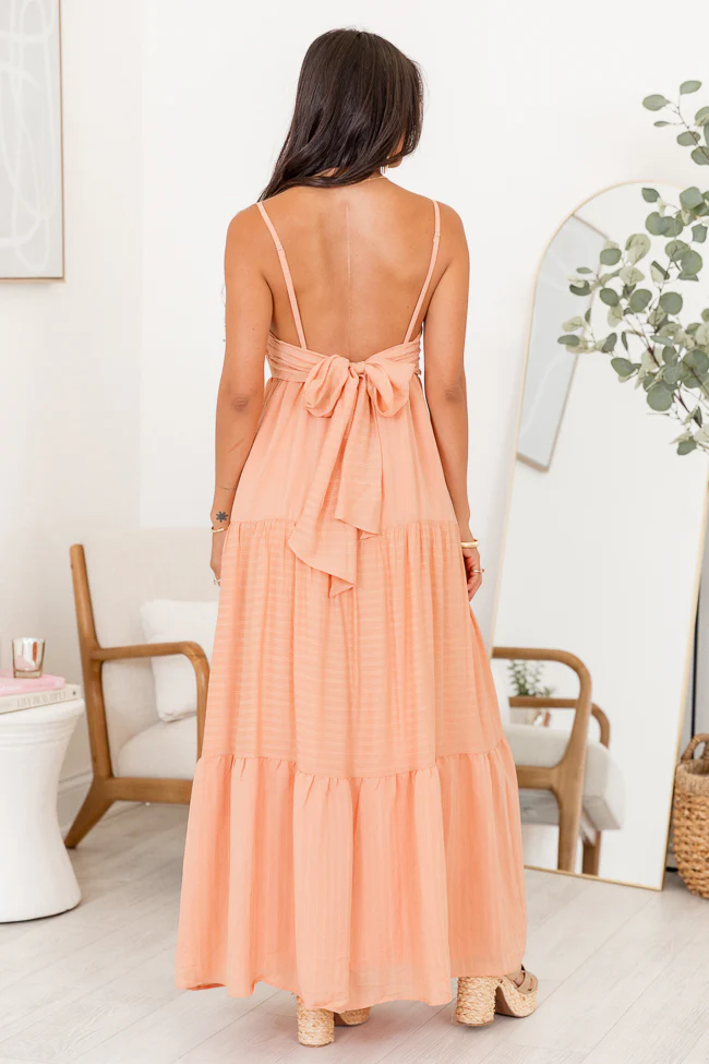 My Own Journey Orange Woven Maxi Dress