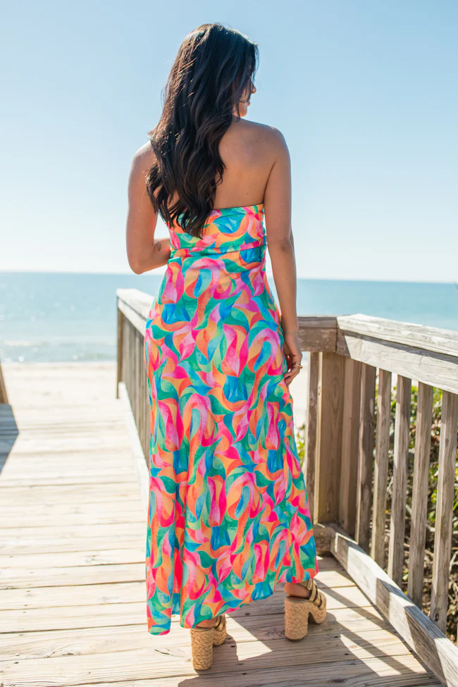 Bags Are Packed In Kaleidoscope Dreams Satin Strapless Dress