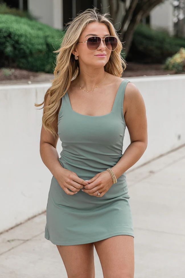 On The Rise Sage Open Back Active Dress