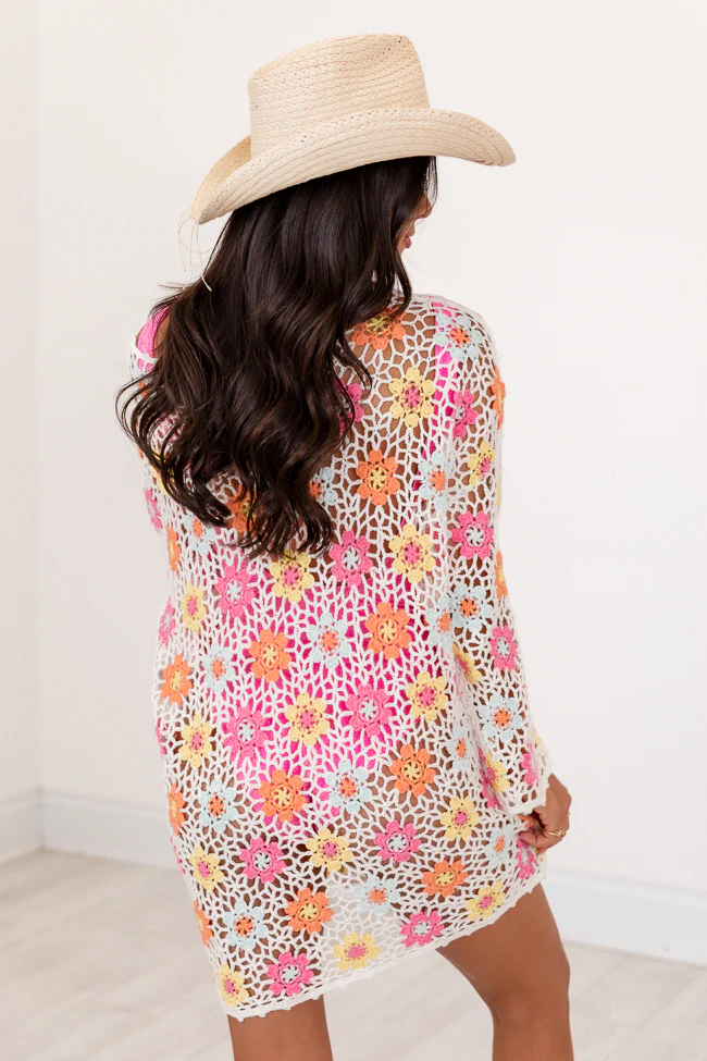 PRE-ORDER Isla Mujeres Floral Crochet Dress Krista Horton X Pink Lily